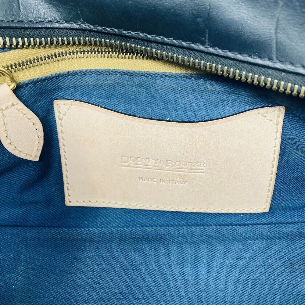 Vintage Dooney & Bourke Made In Italy Croc Leather Black Shoulder Bag Rare EUC - Picture 6 of 11